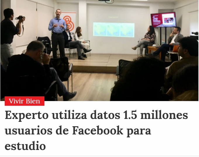 La Cuarta: Experto utiliza datos 1.5 millones usuarios de Facebook para estudio