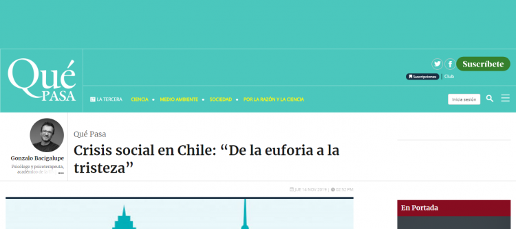 Crisis social en Chile: “De la euforia a la tristeza”