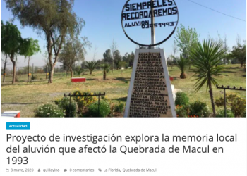 Quillayino: Proyecto de investigación explora la memoria local del aluvión que afectó la Quebrada de Macul en 1993
