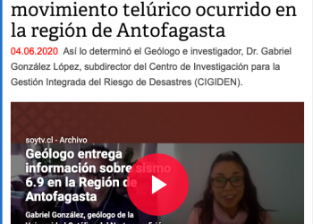 Soychile.cl: Geólogo califica como “sismo de magnitud moderada” el movimiento telúrico ocurrido en la región de Antofagasta  Fuente: soychile.cl – https://www.soychile.cl: Geólogo califica como sismo de magnitud moderada el movimiento telurico ocurrido esta madrugada en la region de Antofagasta