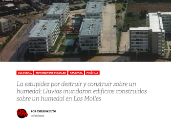 Chilekulto.org: La estupidez por destruir y construir sobre un humedal: Lluvias inundaron edificios construidos sobre un humedal en Los Molles