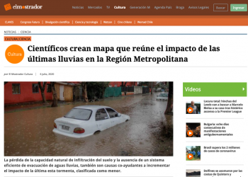 El Mostrador: Científicos crean mapa que reúne el impacto de las últimas lluvias en la Región Metropolitana