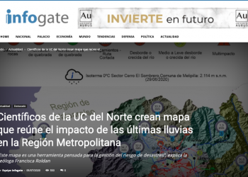 Infogate: Científicos de la UC del Norte crean mapa que reúne el impacto de las últimas lluvias en la Región Metropolitana