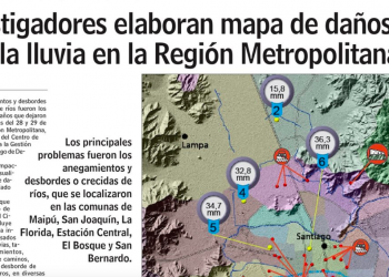 LUN: Investigadores elaboran mapa de daños que dejó la lluvia en la Región Metropolitana