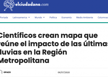 El Ciudadano: Científicos crean mapa que reúne el impacto de las últimas lluvias en la Región Metropolitana