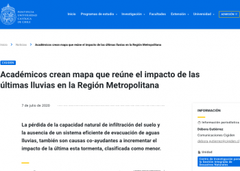 UC.cl: Académicos crean mapa que reúne el impacto de las últimas lluvias en la Región Metropolitana