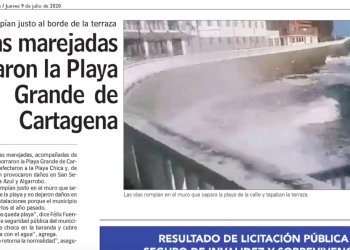 LUN: Últimas marejadas arrasaron la Playa Grande de Cartagena