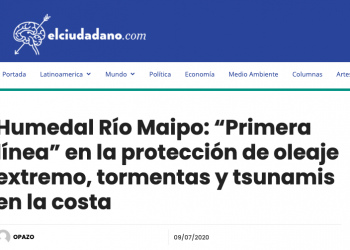El Ciudadano.com: Humedal Río Maipo: “Primera línea” en la protección de oleaje extremo, tormentas y tsunamis en la costa