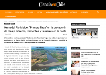 Ciencia en Chile – Humedal Rio Maipo: “Primera línea” en la protección de oleaje extremo, tormentas y tsunamis en la costa