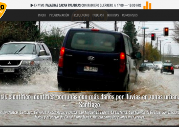 Futuro.cl: Análisis científico identifica comunas con más daños por lluvias en zonas urbanas de Santiago