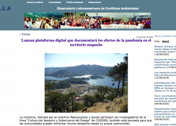 Olca.cl: Lanzan plataforma digital que documentará los efectos de la pandemia en el territorio mapuche