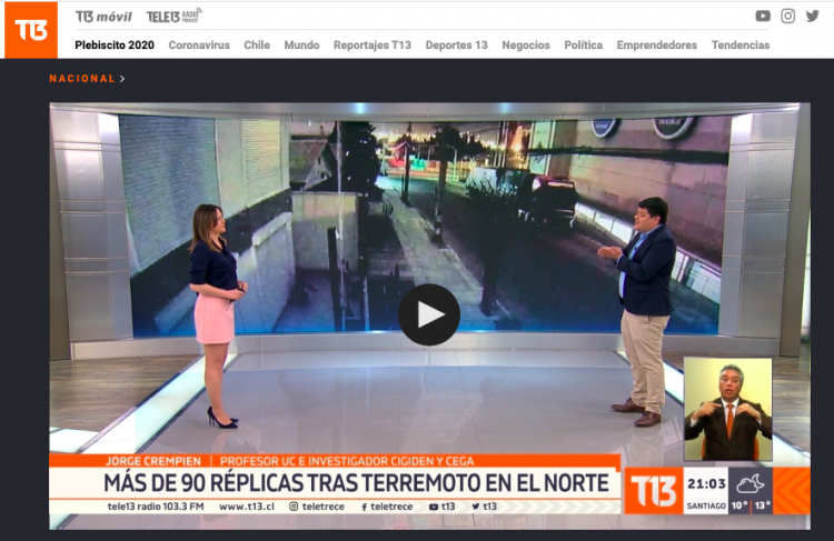 T13.cl:  ¿Qué explica la seguidilla de temblores en el norte?