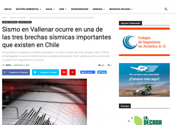 Codex Verde.cl: Sismo en Vallenar ocurre en una de las tres brechas sísmicas importantes que existen en Chile