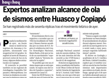 Hoy x Hoy: Expertos analizan alcance de ola de sismos entre Huasco Y Copiapó