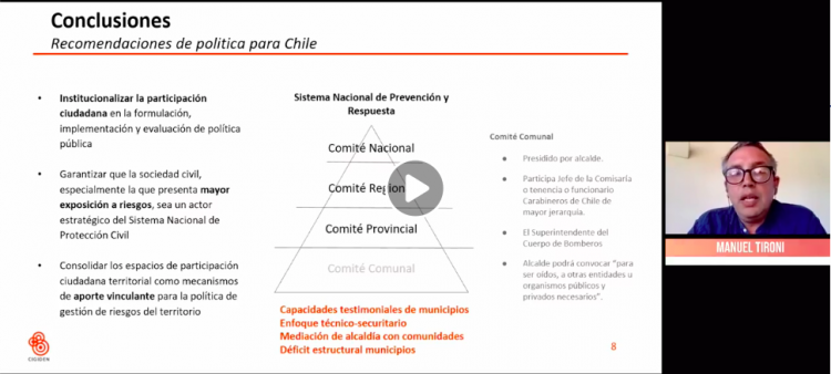 Documento releva la urgencia de construir una política del riesgo más participativa y local en Chile