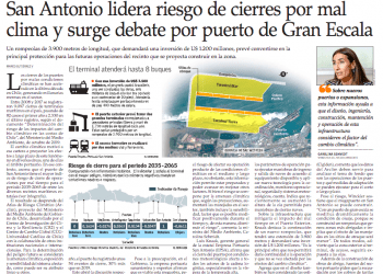 El Mercurio: San Antonio lidera riesgo de cierres por mal clima y surge debate por puerto de gran escala.