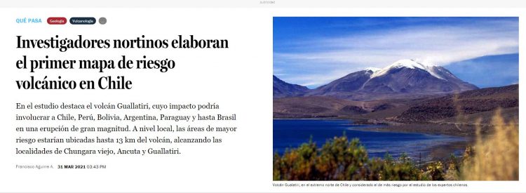 Qué Pasa: Investigadores nortinos elaboran el primer mapa de riesgo volcánico en Chile.