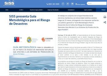 SISS.cl: SISS presenta Guía Metodológica para el Riesgo de Desastres.