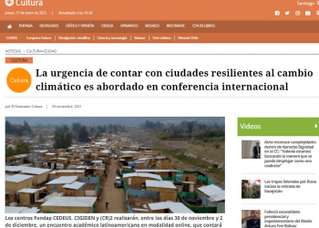 El Mostrador.cl: La urgencia de contar con ciudades resilientes al cambio climático es abordado en conferencia internacional