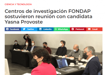G5noticias.cl: Centros de investigación FONDAP sostuvieron reunión con candidata Yasna Provoste