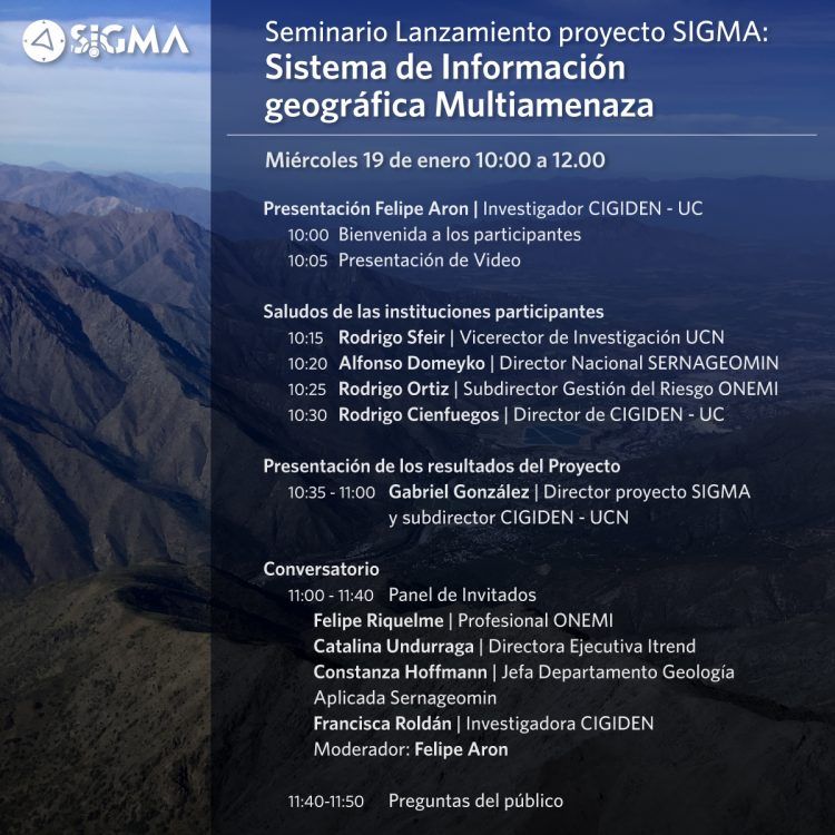 Seminario proyecto SIGMA: Mapa Multiamenazas en la cuenca del Río Maipo