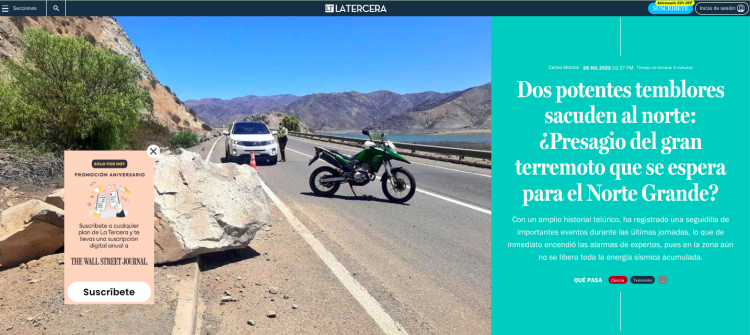 Qué Pasa – Dos potentes temblores sacuden al norte: ¿Presagio del gran terremoto que se espera para el Norte Grande?