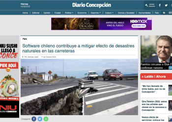 Diario Concepción: ‘Software chileno contribuye a mitigar efecto de desastres naturales en las carreteras’