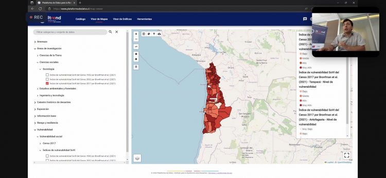 Índices de vulnerabilidad social elaborados por equipo de CIGIDEN son parte de la Plataforma de datos para la resiliencia de Itrend