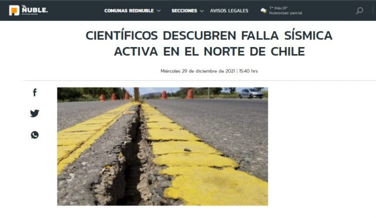 RedMaule | Científicos descubren falla sísmica activa en el norte de Chile