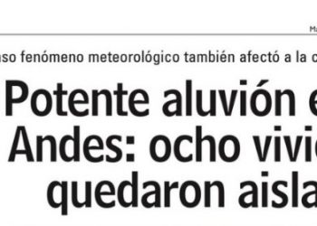 LUN | Potente aluvión en Los Andes: ocho viviendas quedaron aisladas