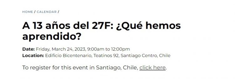David Rockefeller Center for Latin American Studies | A 13 años del 27F: ¿Qué hemos aprendido?