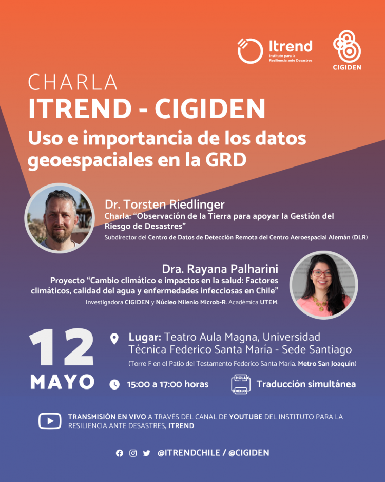 Charla ITREND – CIGIDEN: Uso e importancia de las datos geoespaciales en la GRD