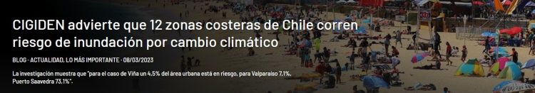 Sonar FM  | CIGIDEN advierte que 12 zonas costeras de Chile corren riesgo de inundación por cambio climático