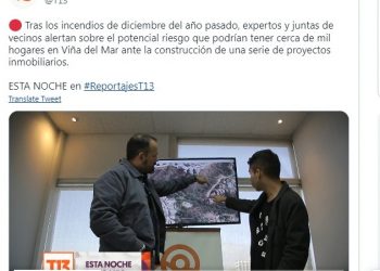 T13 | Tras los incendios de diciembre del año pasado, expertos y juntas de vecinos alertan sobre el potencial riesgo que podrían tener cerca de mil hogares en Viña del Mar