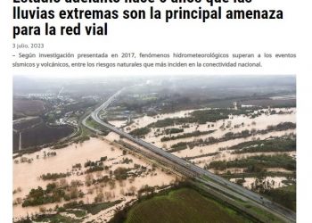Ad Prensa | Estudio adelantó hace 6 años que las lluvias extremas son la principal amenaza para la red vial
