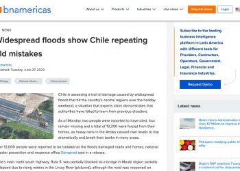 BN Americas | Widespread floods show Chile repeating old mistakes