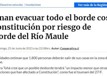 Cooperativa | Ordenan evacuar todo el borde costero de Constitución por riesgo de desborde del Río Maule