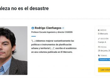 UC Academia en los medios | La naturaleza no es el desastre