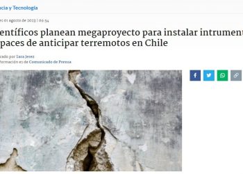 Bio bio | Científicos planean megaproyecto para instalar instrumentos capaces de anticipar terremotos en Chile
