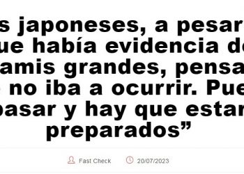 Fast Check CL | “Los japoneses, a pesar de que había evidencia de tsunamis grandes, pensaban que no iba a ocurrir. Puede pasar y hay que estar preparados”