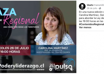 VeeTv |  #PlazaRegional, Mónica Aguirre recibe a Carolina Martínez, Geógrafa e Investigadora principal de CIGIDEN para abordar la Ley de Costas.