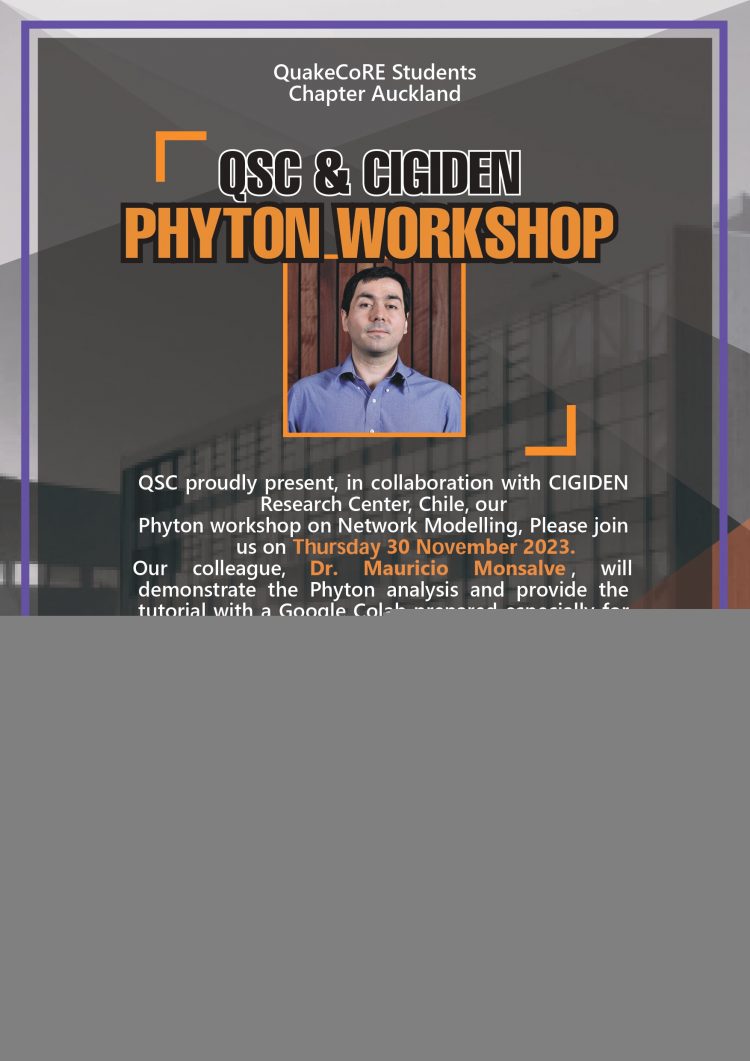 Workshop QuakeCoreStudent and CIGIDEN: Phyton Workshop on Network Modelling