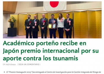 Diario La Quinta | Académico porteño recibe en Japón premio internacional por su aporte contra los tsunamis
