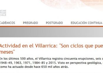Geolgía U de Chile | Actividad en el Villarrica: «Son ciclos que pueden durar varios meses»