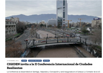 El Diario Inmobiliario | CIGIDEN invita a la II Conferencia Internacional de Ciudades Resilientes
