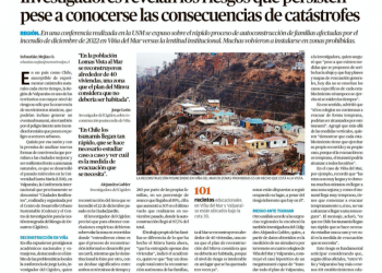 El Mercurio de Valparaíso | Investigadores revelan los riesgos que persisten pese a conocerse las consecuencias de catástrofes