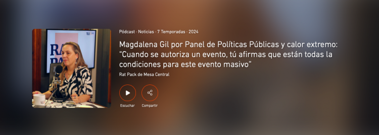 Teletrece Radio | Magdalena Gil por Panel de Políticas Públicas y calor extremo: “Cuando se autoriza un evento, tú afirmas que están todas la condiciones para este evento masivo”