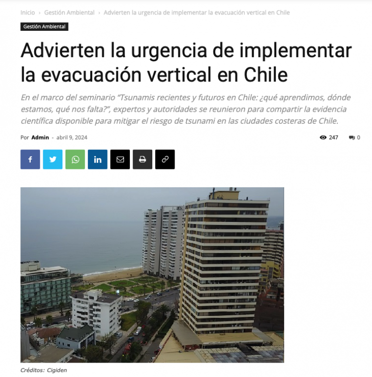 CodexVerde | Advierten la urgencia de implementar la evacuación vertical en Chile