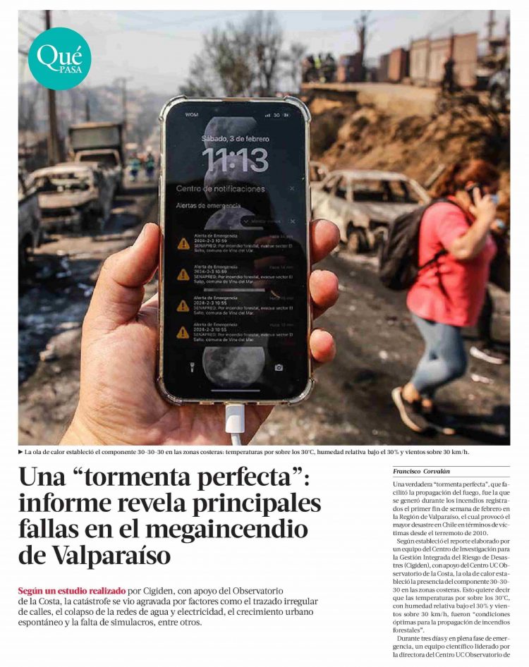 La Tercera | Una “tormenta perfecta”: informe revela principales fallas en el megaincendio de Valparaíso