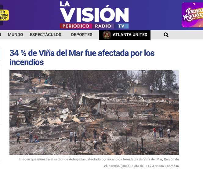 La Visión | 34 % de Viña del Mar fue afectada por los incendios